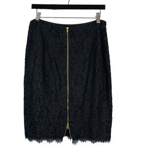 Diane Von Furstenberg Lace Pencil Skirt Black - 8